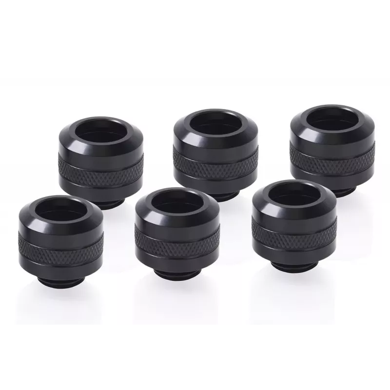 Alphacool Eiszapfen Pro 17475 conexión HardTube 13 mm G1/4, pack de 6, latón, 20 mm, 2,2 cm, negro