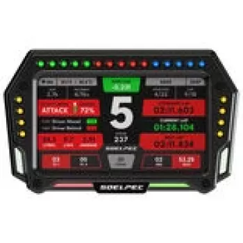 Pantalla de carreras Spectrum SOELPEC XR-5 — pantalla de salpicadero montada en vehículo para telemetría de motorsport y datos de tiempo por vuelta