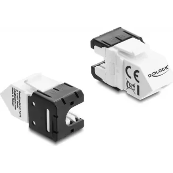 Módulo Keystone DELOCK RJ45 conector hembra a LSA Cat.6A en ángulo 45° no apantallado 180°