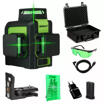 Nivel láser Dedra MC0904 Verde — 30 m de alcance, haz verde, diseño compacto