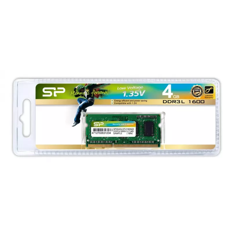 Memoria RAM Silicon Power SODIMM DDR3 4GB (1x4GB) 1600MHz CL11 1.35V Low Voltage