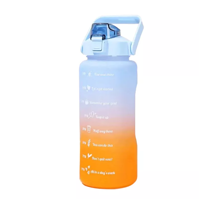 Extralink Botella de agua motivacional, 2000 ml botella deportiva, azul-naranja, BUT-993