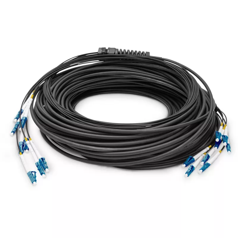 Cable breakout universal de fibra óptica preconfeccionado DIGITUS, monomodo OS2, 8 fibras, LC/UPC - LC/UPC