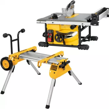 Sierra de mesa DEWALT 210 mm con soporte
