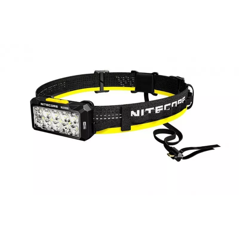Linterna frontal Nitecore HU2000, 10 LEDs, Batería de litio recargable por USB, Aluminio+Policarbonato, IP68 resistente al agua