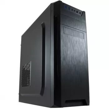 LC Power Classic 7040B - MDT - ATX - sin fuente de alimentación - Negro, aluminio cepillado / Negro - USB/Audio