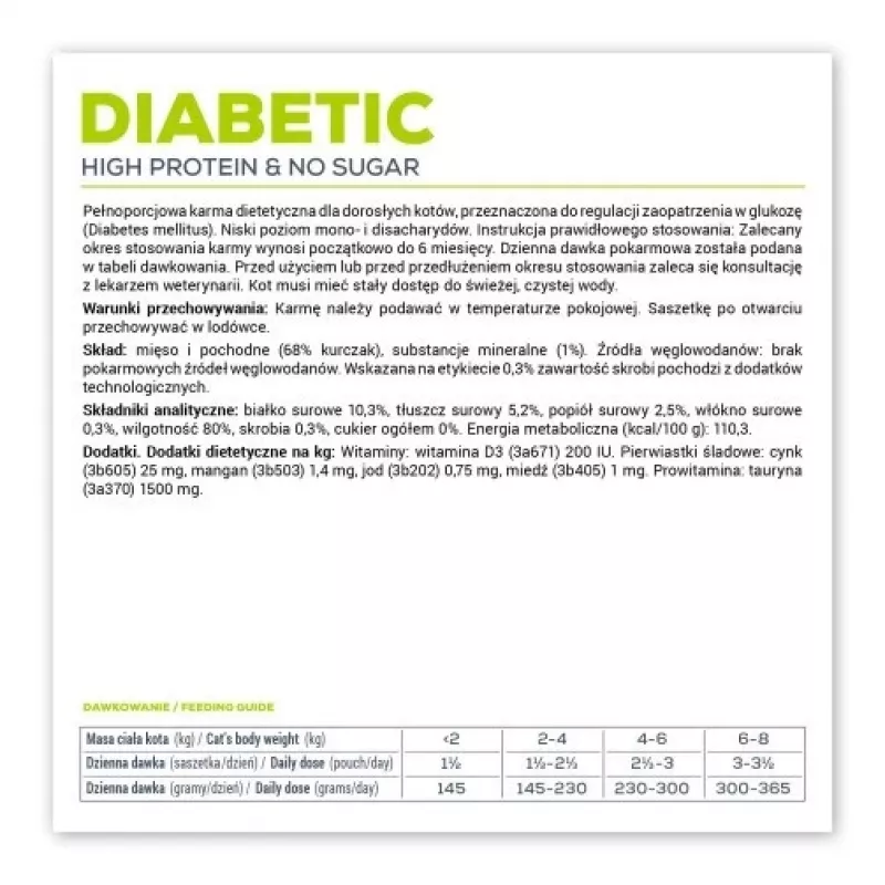 VET EXPERT Veterinary Diet Diabetic Cat - Comida húmeda para gatos - 100 g