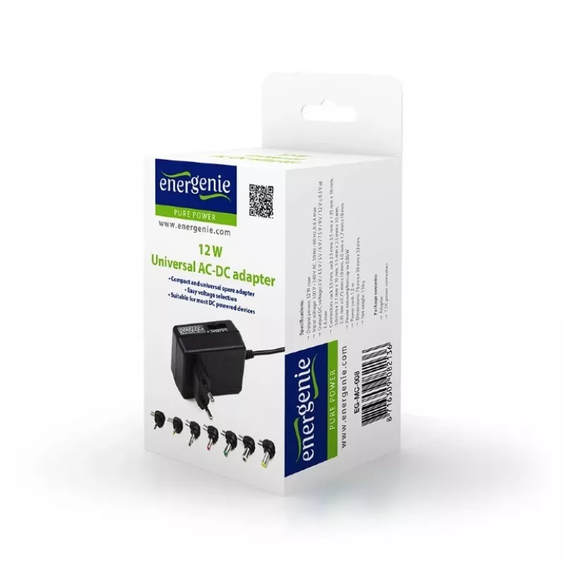 EnerGenie EG-MC-008 adaptador/transformador de red para interiores 12 W negro