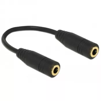 DeLOCK - Adaptador inversor de audio - conector mini de 4 polos (M) a conector mini de 4 polos (M) - 13cm - Negro (65896)