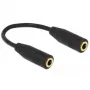 DeLOCK - Adaptador inversor de audio - conector mini de 4 polos (M) a conector mini de 4 polos (M) - 13cm - Negro (65896)