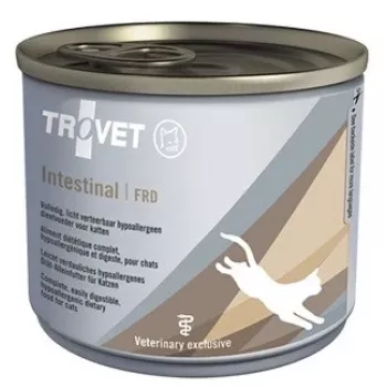Alimento húmedo para gatos TROVET Intestinal FRD 200 g – dieta veterinaria de apoyo a la digestión, pollo, adulto, sin gluten ni soja