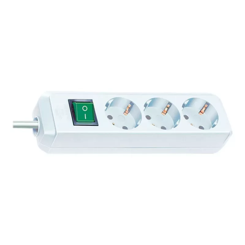 brennenstuhl Eco-Line - Regleta de enchufes - Tomas de salida: 3 - Cable de 1,5m - blanco (1152320400)