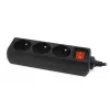 Protector de sobretensión Gembird EG-PSU3F-01 negro 3 tomas AC 230 V 0,6 m