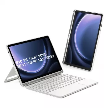 Funda tipo folio con teclado Bluetooth Inateck N0064 para Samsung Galaxy Tab S10 FE/S9 FE/S9 27,9 cm (11 pulgadas) QWERTZ, 2 modos de soporte, 500 mAh