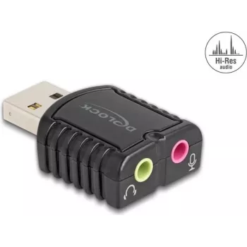 DeLOCK 65964 adaptador de cable USB Type-A 3,5 mm negro