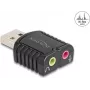 DeLOCK 65964 adaptador de cable USB Type-A 3,5 mm negro