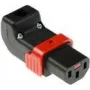 ACT C13 IEC Lock+ conector acodado hacia arriba o hacia abajo recableable, negro, PA130100DBK (SFO67A)