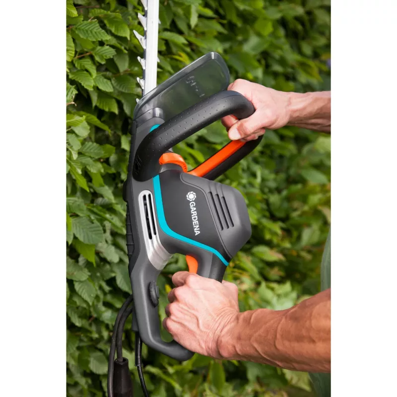 Gardena PowerCut 700/65 cortasetos eléctrico, 700 W, 65 cm, cuchilla doble, 3,7 kg, negro/turquesa