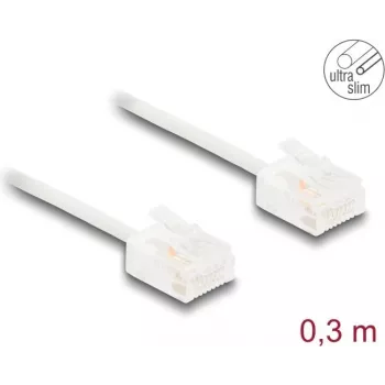Cable de red DeLOCK RJ45 Cat.6 UTP 0,3 m blanco