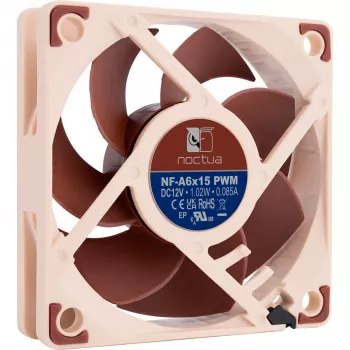Ventilador de caja Noctua NF-A6x15 PWM 60mm, control PWM, diseño silencioso