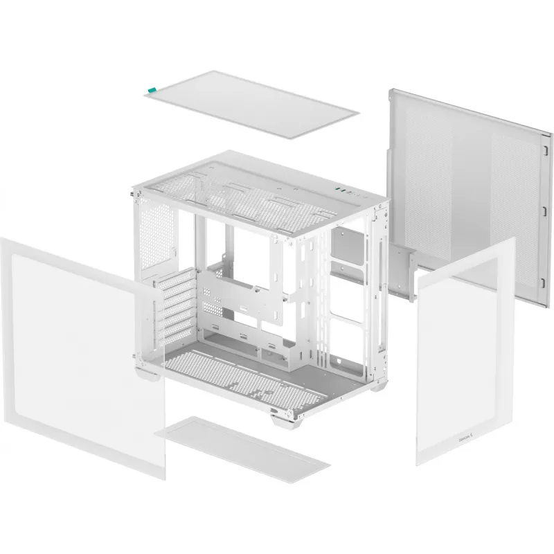 Caja de PC DeepCool CG530 WH Midi Tower – ATX/Micro ATX/ITX, cristal templado, 2 bahías de 3,5