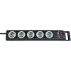 Alargador de corriente Brennenstuhl 1153380115 2,5 m 5 tomas AC Negro Gris