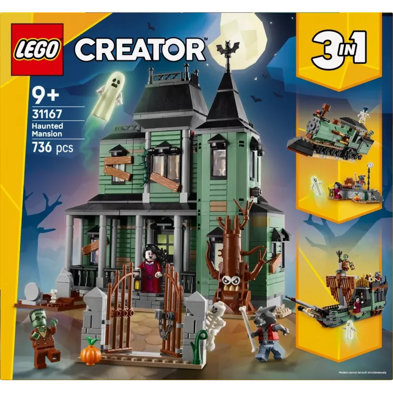 Juguete de construcción LEGO Creator 3 en 1 Casa encantada modelo 31167 – 736 piezas, 3 modelos, 5 minifiguras