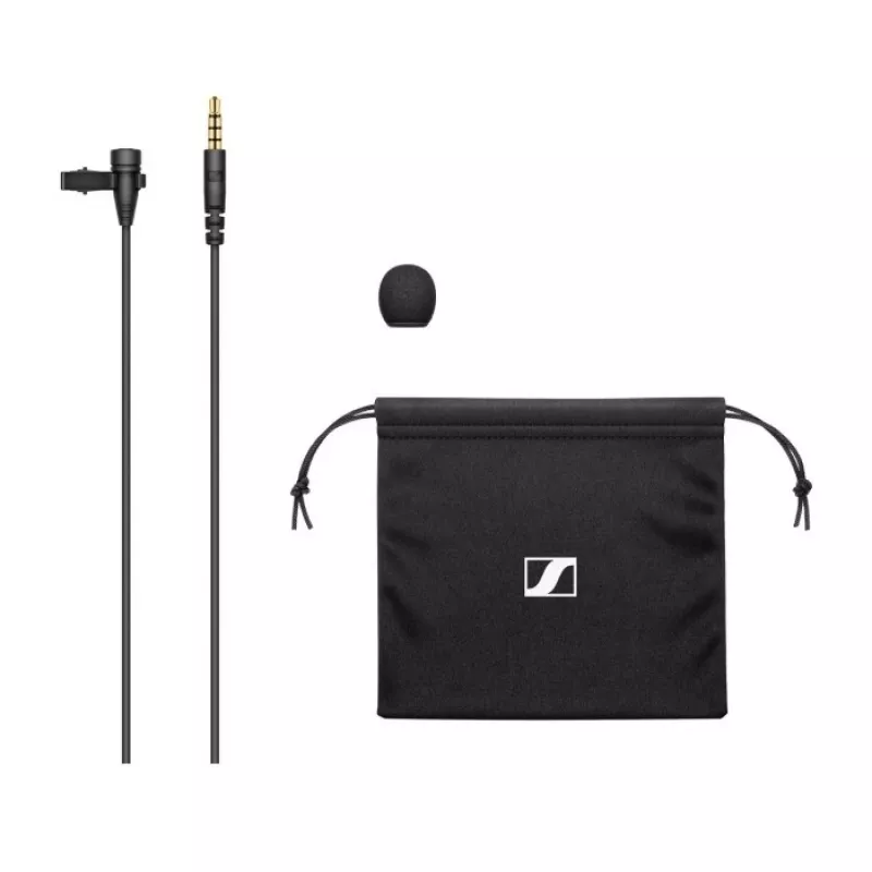 Micrófono de solapa Sennheiser XS LAV MOBILE, condensador de pinza, omnidireccional, cable de 2 m, 3,5 mm, 50–18000 Hz, 19 g, negro