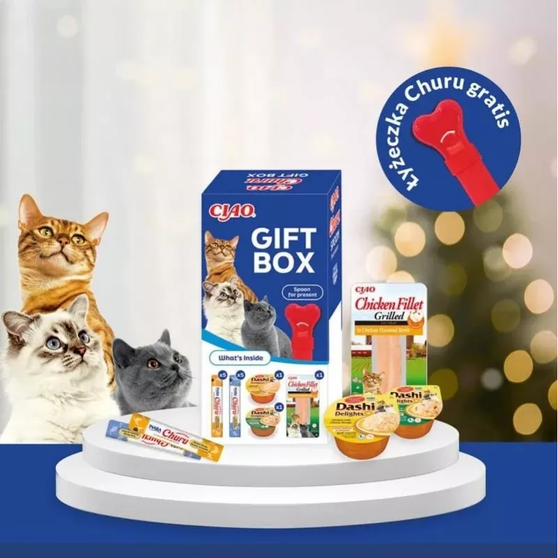 Caja regalo de snacks para gatos INABA Churu — snacks cremosos variados para gatos, multipack