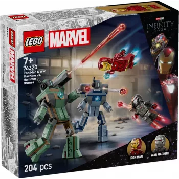 Juguete de construcción LEGO Marvel Super Heroes Iron Man War Machine Set 76320, 204 piezas, 2 minifiguras, 100 mm de altura