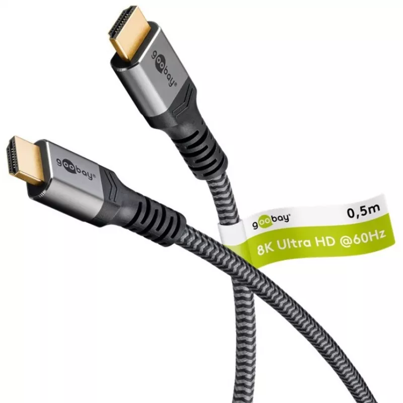 Goobay 64999 Cable HDMI 0,5 m HDMI Tipo A (estándar) Gris (64999)