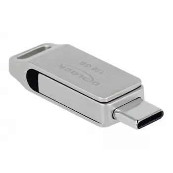 Memoria flash USB DeLOCK 128 GB USB-C Type-A modelo giratorio