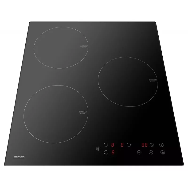 Placa de inducción MPM MPM-45-IM-14, encastre 3 zonas (180 mm) placa vitrocerámica, 6000 W, control táctil