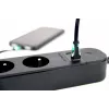 Regleta de enchufes GEMBIRD TSL-PS-F4U-02 con 4 tomas PL y cargador USB, negra