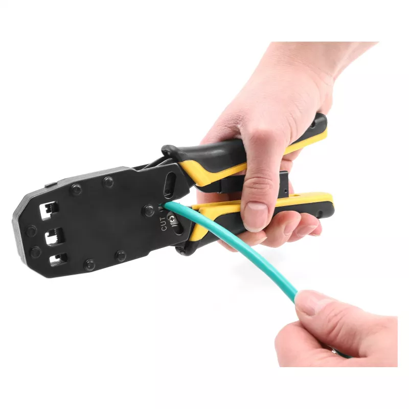 DeLOCK crimpadora universal con pelacables para conectores modulares 10P 8P 6P 4P