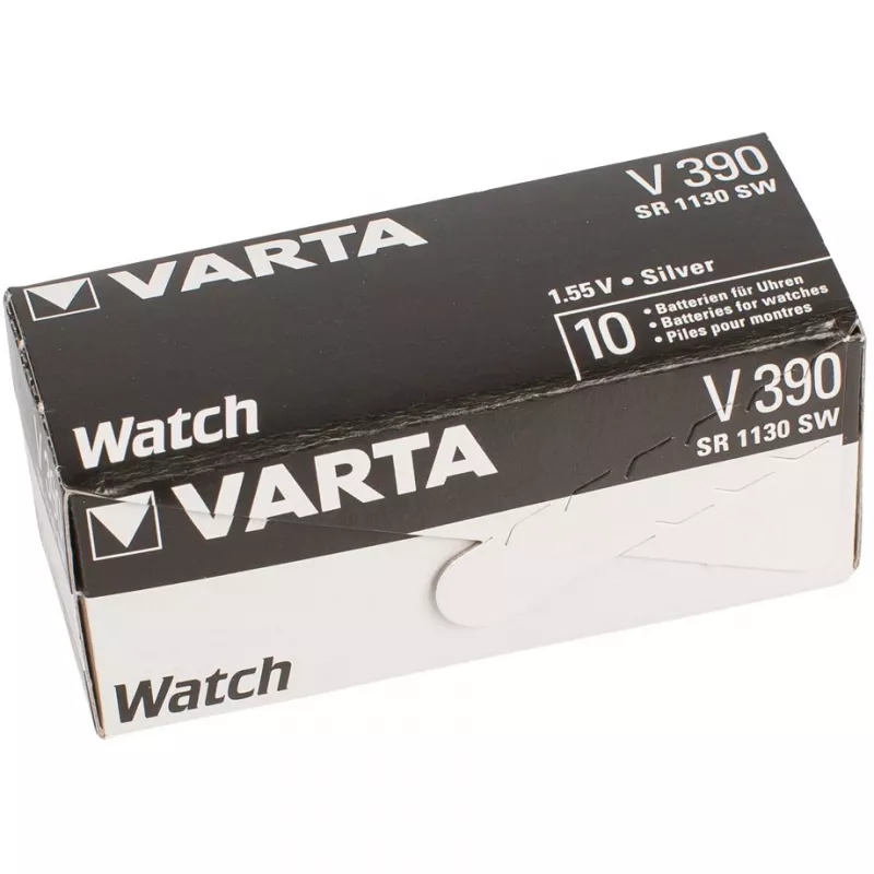 Pila de reloj de óxido de plata VARTA V390 (SR54), 1,55 voltios, 80 mAh (00390 101 401)