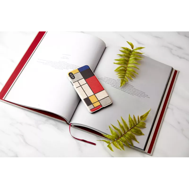 Funda para móvil man and wood para iPhone XS Max — parte trasera de madera, marco blanco
