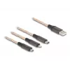 Cable USB DeLOCK 1,2 m USB 2.0 USB A USB C/Micro-USB B/Lightning transparente