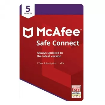 McAfee Safe Connect VPN 5 dispositivos Clave de 1 año, Global