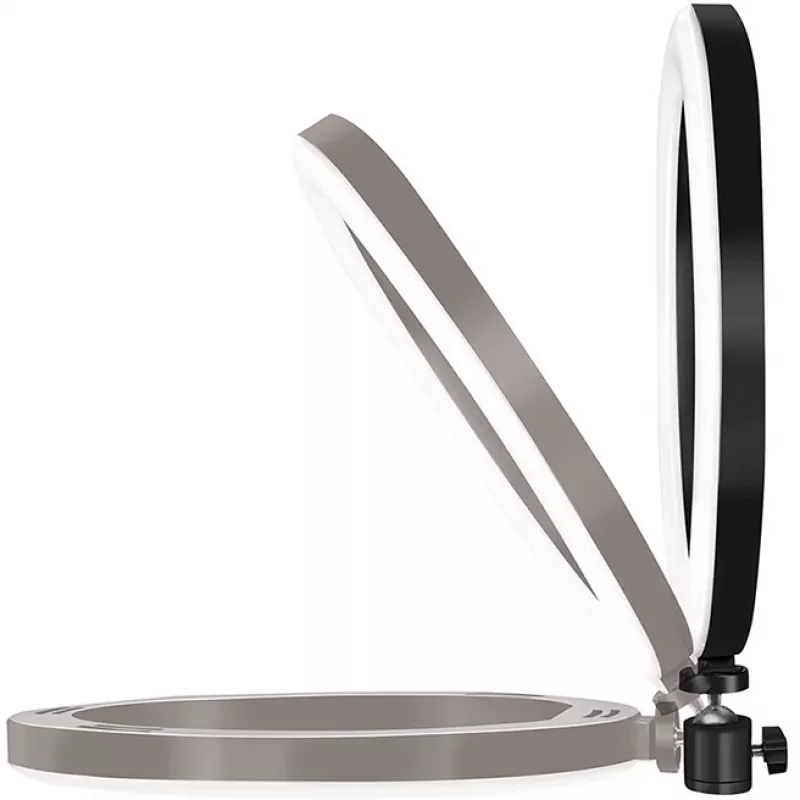LogiLink AA0151 Anillo de luz LED para smartphones, Ø 200 mm, 3 modos de color, regulable, rosca de trípode de 1/4 de pulgada, con soporte para smartphone, USB, cable de 1,8 m, negro