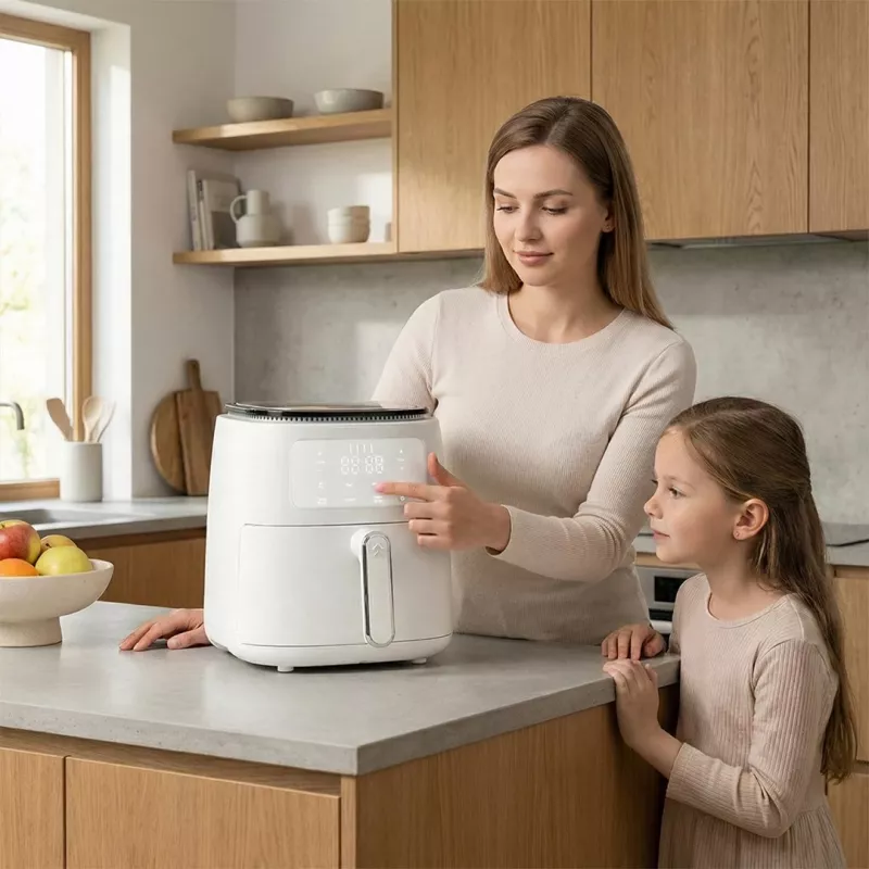 Freidora de aire Elle EKAFP501WHEU 5 L, blanca — electrodoméstico de sobremesa compacto para freír sin aceite