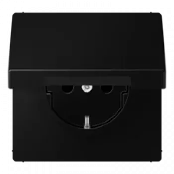 Toma de corriente JUNG LS 1520 BFKL SWM tipo F negra (LS1520BFKLSWM)