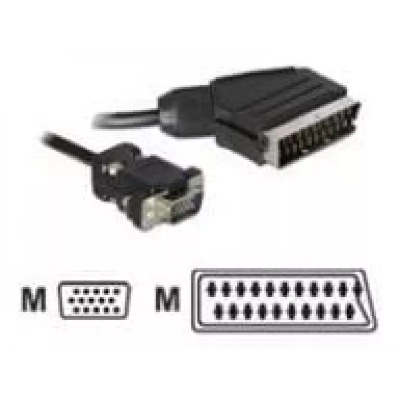 Adaptador de cable de vídeo DeLOCK 65028 SCART (21 pines) a VGA (D-Sub) 2 m