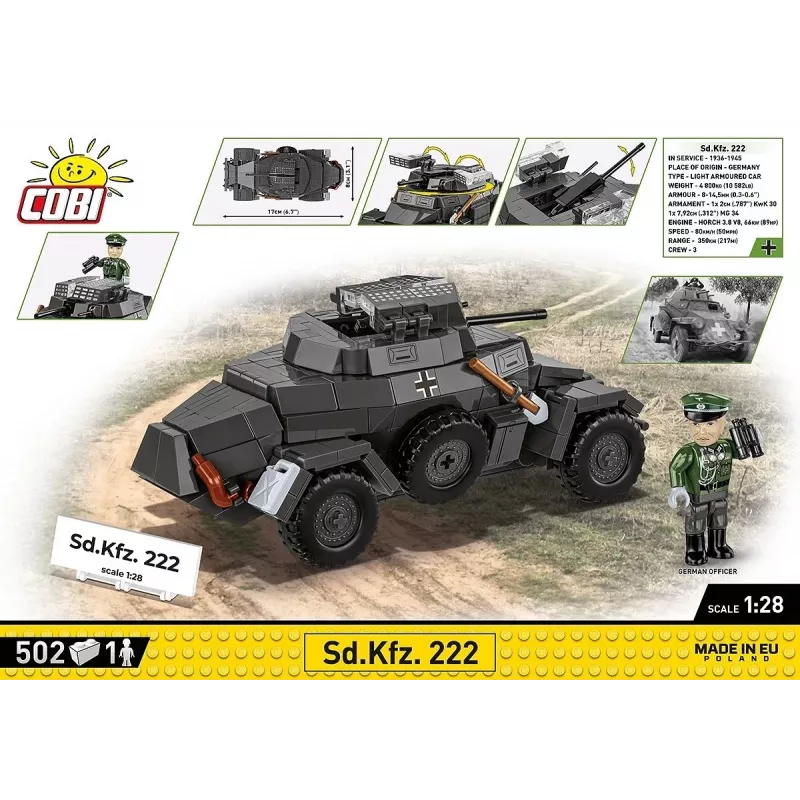 Cobi Blocks Sd.Kfz 222 maqueta COBI-2657 — 502 piezas