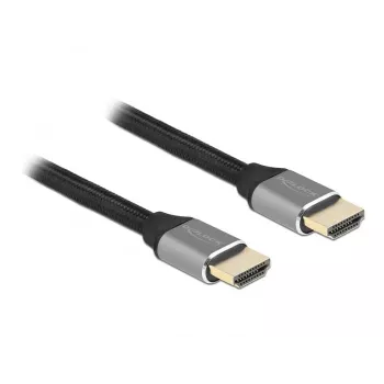 Delock - Cable HDMI Ultra High Speed - HDMI macho a HDMI macho - 50 cm - Triple aislamiento - Gris - Contactos con baño de oro, compatible con 8K 6