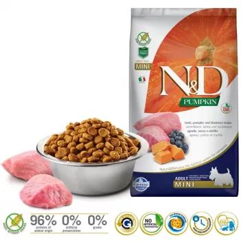 FARMINA N&D Pumpkin Lamb&Blueberry Mini Adult - Pienso para perros - 7 kg
