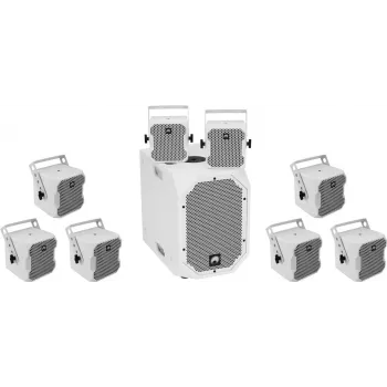 Sistema de altavoces activos Omnitronic BOB-10A ws con 8× BOB-4 ws (modelo 20000537)