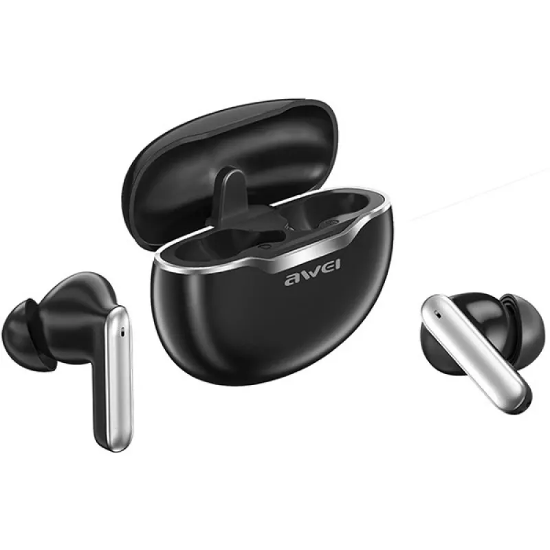Auriculares Awei Bluetooth 5.3 T50 TWS estuche de carga /negro