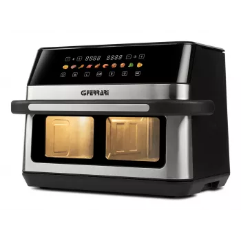 Freidora G3 Ferrari G10223 doble 12 L de pie 2200 W freidora de aire negro, acero inoxidable