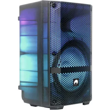 Altavoz de fiesta portátil Omnitronic MSE-8+ con funcionamiento a batería y efectos LED